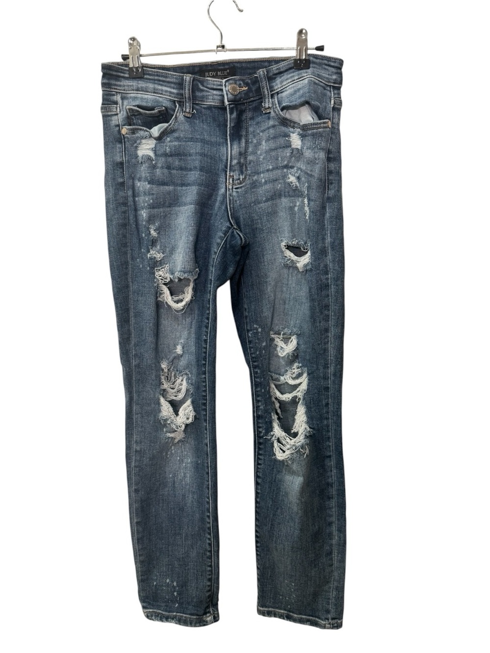 Judy Blue Los Angeles Women's Ripped paint splash Boyfriend Fit Jeans sz 5/27